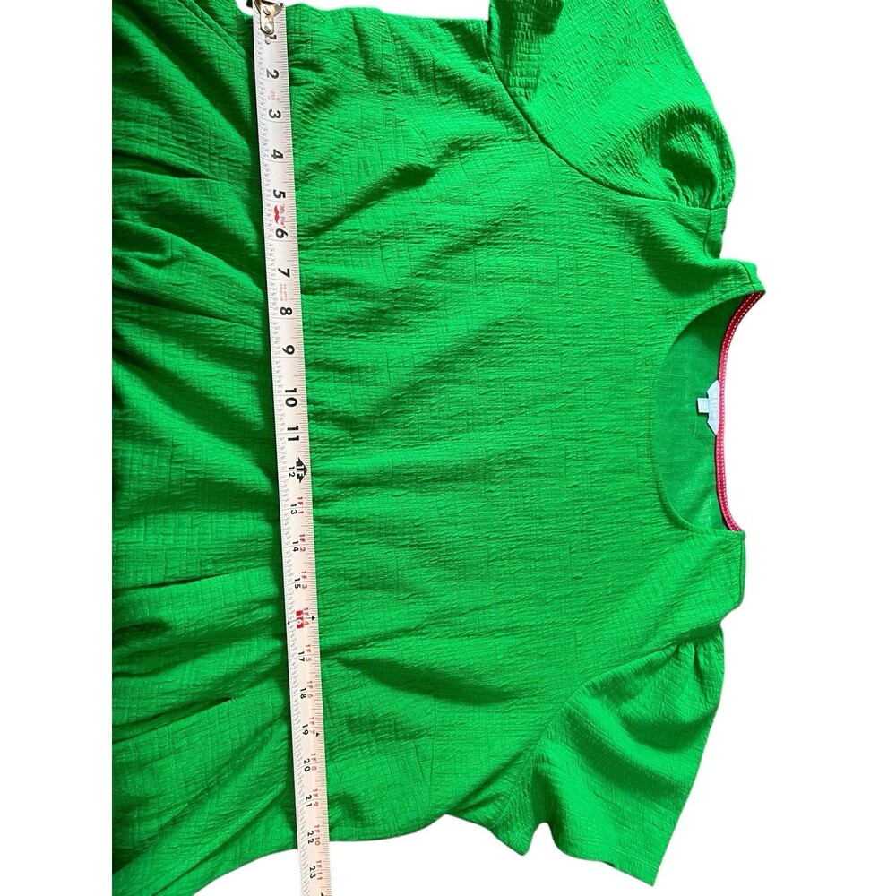 Draper James Kelly Green Short Sleeve Pullover Pocketed Textured Skater Dress 3x - Picture 12 of 15